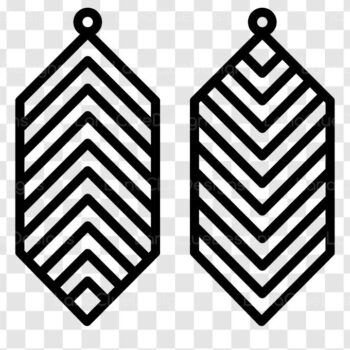 Intra απο ξύλο plywood  Χρώμα wenge 3mm-4mm πάχος - Γεωμετρικά μακριά σκουλαρίκια Cut Files Δίασταση 3x3 cm INTRAFABR-24831580 - Image 2