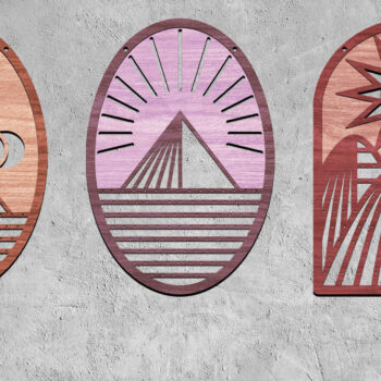 Intra απο ξύλο plywood  Χρώμα wenge 3mm-4mm πάχος - Γεωμετρική βάση για σκουλαρίκι στο βουνό Δίασταση 3x3 cm INTRAFABR-117734579 - Image 3