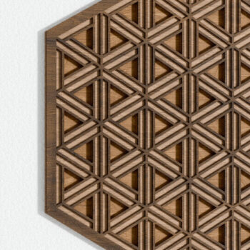 Intra απο ξύλο plywood  Χρώμα wenge 3mm-4mm πάχος - Γεωμετρικό πολυστρωματικό πάνελ κοπής λέιζερ Δίασταση 14x12 cm INTRAFABR-100391647 - Image 2