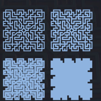 Intra απο ξύλο plywood  Χρώμα wenge 3mm-4mm πάχος - Γεωμετρικό μοτίβο 3D Layered Δίασταση 12x12 cm INTRAFABR-100391678 - Image 3