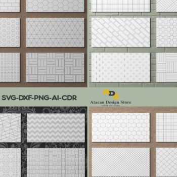 Intra απο ξύλο plywood  Χρώμα wenge 3mm-4mm πάχος - Πρότυπα πίνακα γεωμετρικών μοτίβων 291 Δίασταση 30x20 cm INTRAFABR-100391716 - Image 1