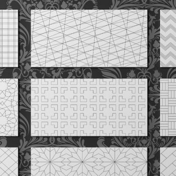 Intra απο ξύλο plywood  Χρώμα wenge 3mm-4mm πάχος - Πρότυπα πίνακα γεωμετρικών μοτίβων 291 Δίασταση 30x20 cm INTRAFABR-100391716 - Image 4