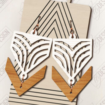 Intra απο ξύλο plywood  Χρώμα wenge 3mm-4mm πάχος - Γεωμετρικά κρεμαστά σκουλαρίκια με λέιζερ Δίασταση 3x3 cm INTRAFABR-119205870 - Image 1