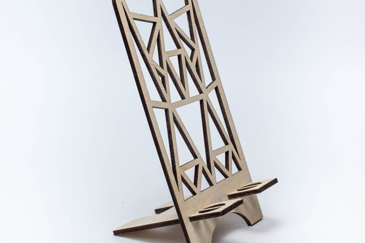 Intra απο ξύλο plywood  Χρώμα wenge 3mm-4mm πάχος - Γεωμετρική βάση τηλεφώνου Δίασταση 20x20 cm INTRAFABR-109298767