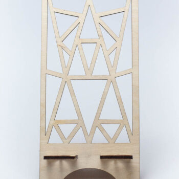 Intra απο ξύλο plywood  Χρώμα wenge 3mm-4mm πάχος - Γεωμετρική βάση τηλεφώνου Δίασταση 20x20 cm INTRAFABR-109298767 - Image 2