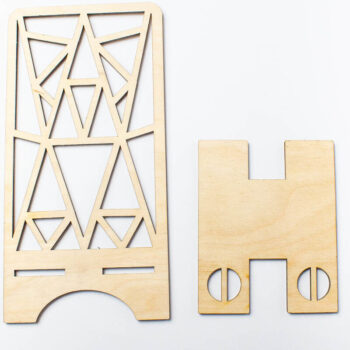 Intra απο ξύλο plywood  Χρώμα wenge 3mm-4mm πάχος - Γεωμετρική βάση τηλεφώνου Δίασταση 20x20 cm INTRAFABR-109298767 - Image 3