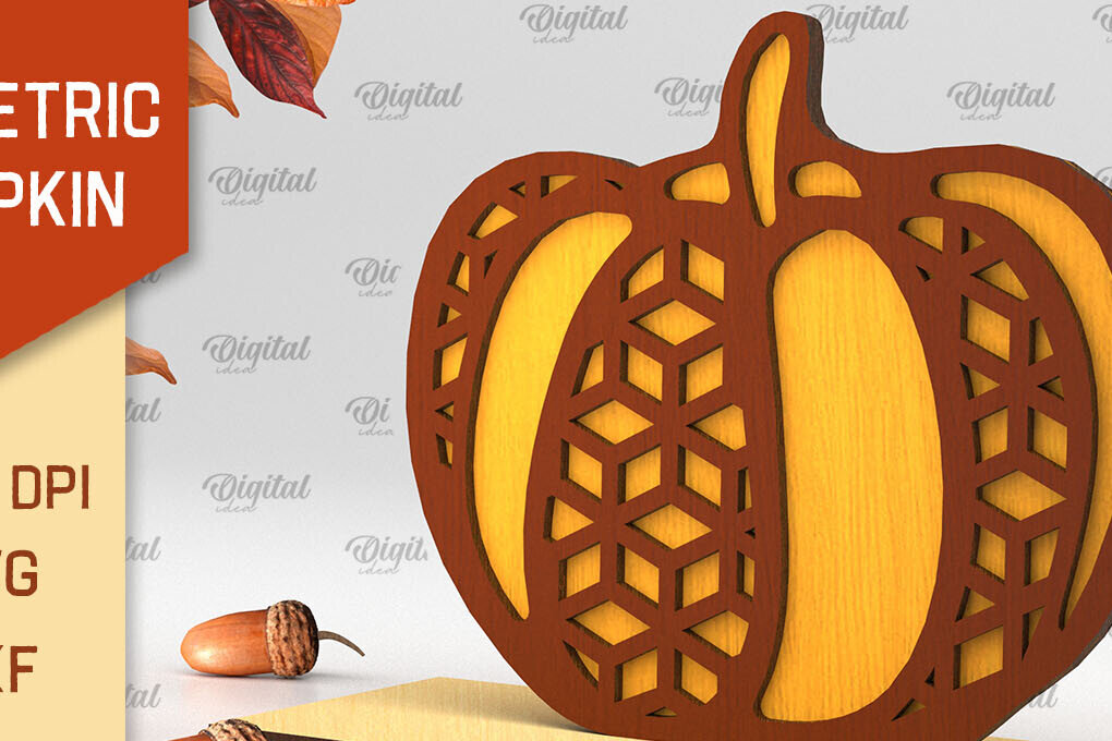 Intra απο ξύλο plywood  Χρώμα wenge 3mm-4mm πάχος - Γεωμετρική κολοκύθας. Φθινοπωρινή κολοκύθα Δίασταση 15x15 cm INTRAFABR-109379916