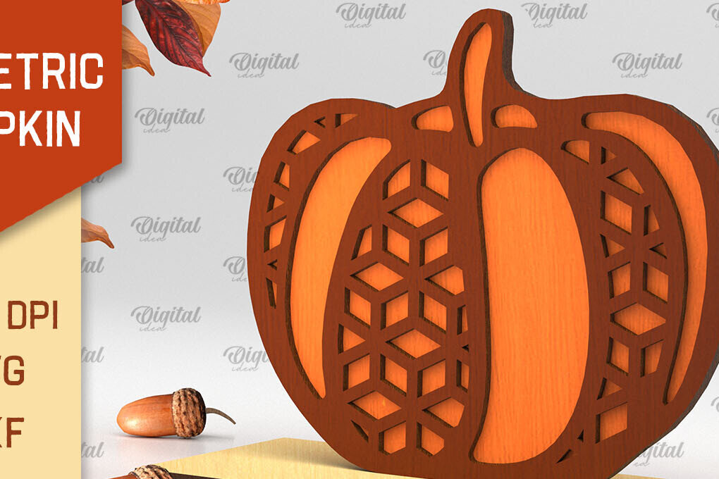 Intra απο ξύλο plywood  Χρώμα wenge 3mm-4mm πάχος - Γεωμετρική κολοκύθας. Φθινοπωρινή κολοκύθα Δίασταση 15x15 cm INTRAFABR-109517025