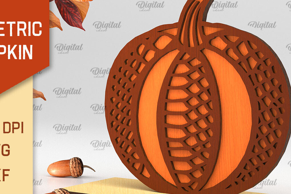 Intra απο ξύλο plywood  Χρώμα wenge 3mm-4mm πάχος - Γεωμετρική κολοκύθας. Φθινοπωρινή κολοκύθα Δίασταση 15x15 cm INTRAFABR-109626741