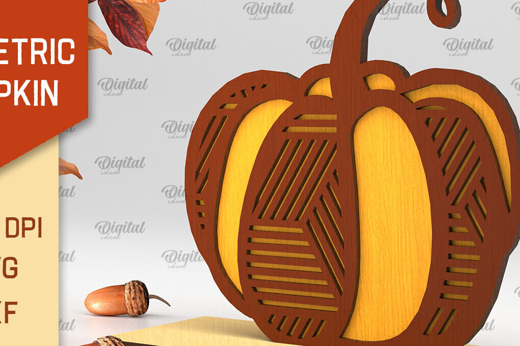 Intra απο ξύλο plywood  Χρώμα wenge 3mm-4mm πάχος - Γεωμετρική κολοκύθας. Φθινοπωρινή κολοκύθα Δίασταση 15x15 cm INTRAFABR-122808717