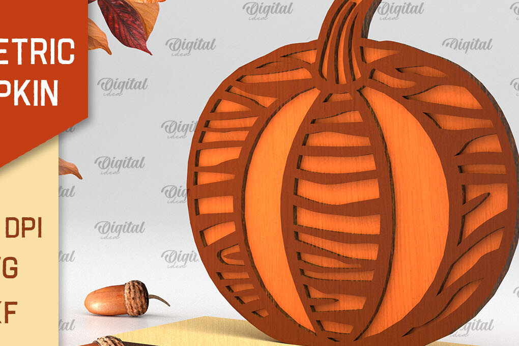 Intra απο ξύλο plywood  Χρώμα wenge 3mm-4mm πάχος - Γεωμετρική κολοκύθας. Φθινοπωρινή κολοκύθα Δίασταση 15x15 cm INTRAFABR-122878021