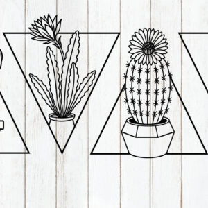 Intra απο ξύλο plywood  Χρώμα wenge 3mm-4mm πάχος - Σετ Geometric Succulent Δίασταση 6x6 cm INTRAFABR-98183169