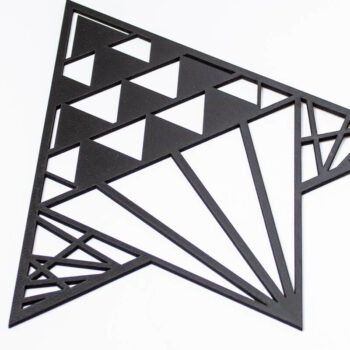 Intra απο ξύλο plywood  Χρώμα wenge 3mm-4mm πάχος - Γεωμετρικό τρίγωνο τοίχου τέχνης Δίασταση 6x6 cm INTRAFABR-98183153 - Image 2