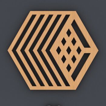 Intra απο ξύλο plywood  Χρώμα wenge 3mm-4mm πάχος - Πακέτο σχεδίασης γεωμετρικών σουβέρ Trivet Δίασταση 30x20 cm INTRAFABR-98183137 - Image 5