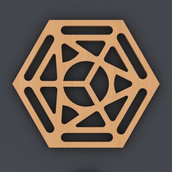 Intra απο ξύλο plywood  Χρώμα wenge 3mm-4mm πάχος - Πακέτο σχεδίασης γεωμετρικών σουβέρ Trivet Δίασταση 30x20 cm INTRAFABR-98183137 - Image 6