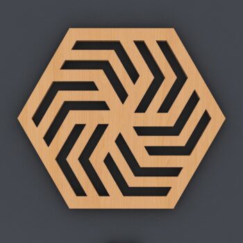 Intra απο ξύλο plywood  Χρώμα wenge 3mm-4mm πάχος - Πακέτο σχεδίασης γεωμετρικών σουβέρ Trivet Δίασταση 30x20 cm INTRAFABR-98183137 - Image 7