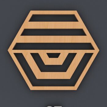 Intra απο ξύλο plywood  Χρώμα wenge 3mm-4mm πάχος - Πακέτο σχεδίασης γεωμετρικών σουβέρ Trivet Δίασταση 30x20 cm INTRAFABR-98183137 - Image 8