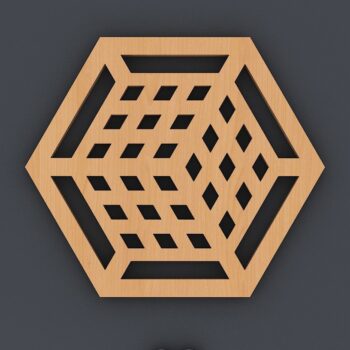 Intra απο ξύλο plywood  Χρώμα wenge 3mm-4mm πάχος - Πακέτο σχεδίασης γεωμετρικών σουβέρ Trivet Δίασταση 30x20 cm INTRAFABR-98183137 - Image 9