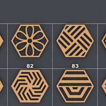 Intra απο ξύλο plywood  Χρώμα wenge 3mm-4mm πάχος - Πακέτο σχεδίασης γεωμετρικών σουβέρ Trivet Δίασταση 30x20 cm INTRAFABR-98183137 - Image 10