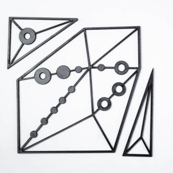 Intra απο ξύλο plywood  Χρώμα wenge 3mm-4mm πάχος - Γεωμετρική Τέχνη Τοίχων Δίασταση 6x6 cm INTRAFABR-98183118 - Image 1