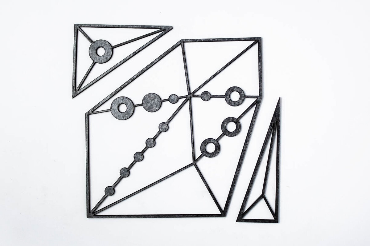 Intra απο ξύλο plywood  Χρώμα wenge 3mm-4mm πάχος - Γεωμετρική Τέχνη Τοίχων Δίασταση 6x6 cm INTRAFABR-98183118