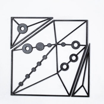 Intra απο ξύλο plywood  Χρώμα wenge 3mm-4mm πάχος - Γεωμετρική Τέχνη Τοίχων Δίασταση 6x6 cm INTRAFABR-98183118 - Image 2