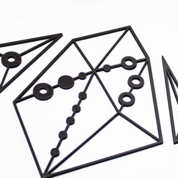 Intra απο ξύλο plywood  Χρώμα wenge 3mm-4mm πάχος - Γεωμετρική Τέχνη Τοίχων Δίασταση 6x6 cm INTRAFABR-98183118 - Image 3