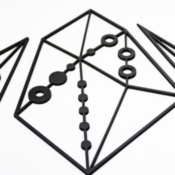 Intra απο ξύλο plywood  Χρώμα wenge 3mm-4mm πάχος - Γεωμετρική Τέχνη Τοίχων Δίασταση 6x6 cm INTRAFABR-98183118 - Image 4