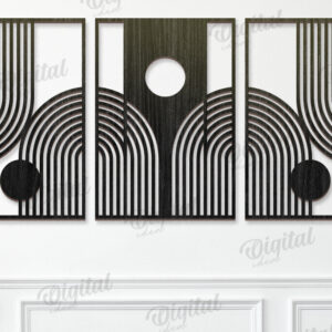 Intra απο ξύλο plywood  Χρώμα wenge 3mm-4mm πάχος - Γεωμετρικό Σετ Τέχνης Τοίχου Δίασταση 40x50 cm INTRAFABR-98183083