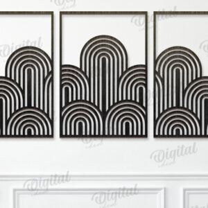 Intra απο ξύλο plywood  Χρώμα wenge 3mm-4mm πάχος - Γεωμετρικό Σετ Τέχνης Τοίχου Δίασταση 40x50 cm INTRAFABR-98183062