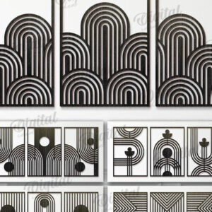 Intra απο ξύλο plywood  Χρώμα wenge 3mm-4mm πάχος - Γεωμετρικά σετ τέχνης τοίχου Πακέτο κοπής με λέιζερ Δίασταση 40x50 cm INTRAFABR-98182887