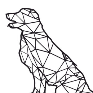 Intra απο ξύλο plywood  Χρώμα wenge 3mm-4mm πάχος - Γεωμετρική ξύλινη τέχνη τοίχου σκύλου Δίασταση 30x20 cm INTRAFABR-98182830