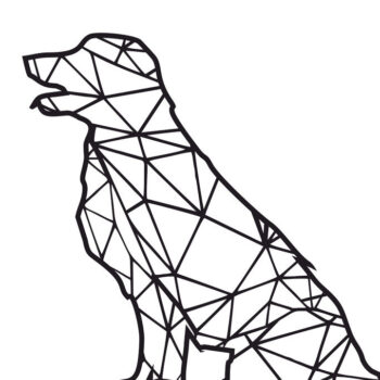 Intra απο ξύλο plywood  Χρώμα wenge 3mm-4mm πάχος - Γεωμετρική ξύλινη τέχνη τοίχου σκύλου Δίασταση 30x20 cm INTRAFABR-98182830 - Image 1