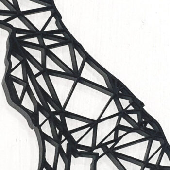 Intra απο ξύλο plywood  Χρώμα wenge 3mm-4mm πάχος - Γεωμετρική ξύλινη τέχνη τοίχου σκύλου Δίασταση 30x20 cm INTRAFABR-98182830 - Image 3