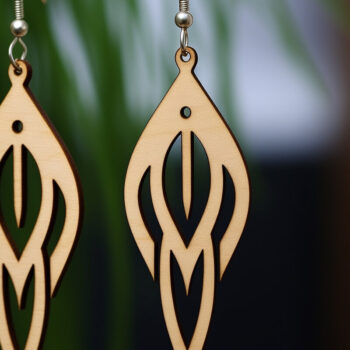 Intra απο ξύλο plywood Χρώμα wenge 3mm-4mm πάχος - Γεωμετρικό πρότυπο ξύλινο σκουλαρίκι Δίασταση 3x3 cm INTRAFABR-98182691 - Image 1