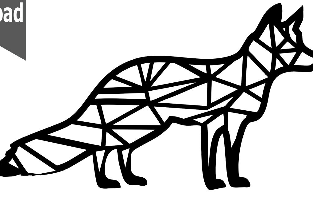 Intra απο ξύλο plywood  Χρώμα wenge 3mm-4mm πάχος - Γεωμετρική ξύλινη τέχνη τοίχου αλεπού Δίασταση 30x20 cm INTRAFABR-98239127