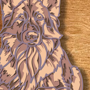 Intra απο ξύλο plywood  Χρώμα wenge 3mm-4mm πάχος - German Shepherd Multilayer /Vector Δίασταση 30x20 cm INTRAFABR-76974588 - Image 1