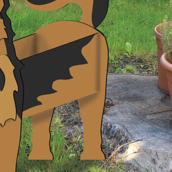 Intra απο ξύλο plywood  Χρώμα wenge 3mm-4mm πάχος - Κάτοχος γλάστρας German Shepherd Planter Dog Δίασταση 20x20 cm INTRAFABR-76974653 - Image 1