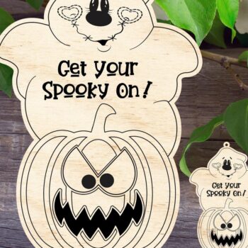 Intra απο ξύλο plywood  Χρώμα wenge 3mm-4mm πάχος - Get Your Spooky on Sign Δίασταση 30x20 cm INTRAFABR-76974736 - Image 1