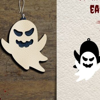 Intra απο ξύλο plywood  Χρώμα wenge 3mm-4mm πάχος - Σκουλαρίκια Ghost Δίασταση 3x3 cm INTRAFABR-65165171 - Image 1