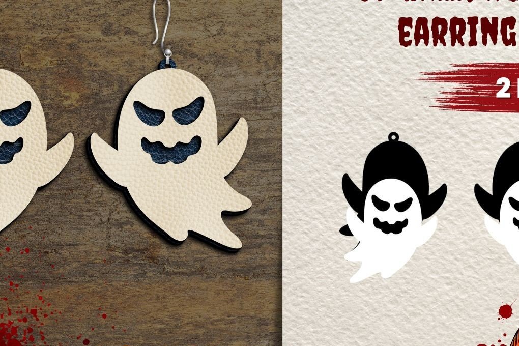 Intra απο ξύλο plywood  Χρώμα wenge 3mm-4mm πάχος - Σκουλαρίκια Ghost Δίασταση 3x3 cm INTRAFABR-65165171