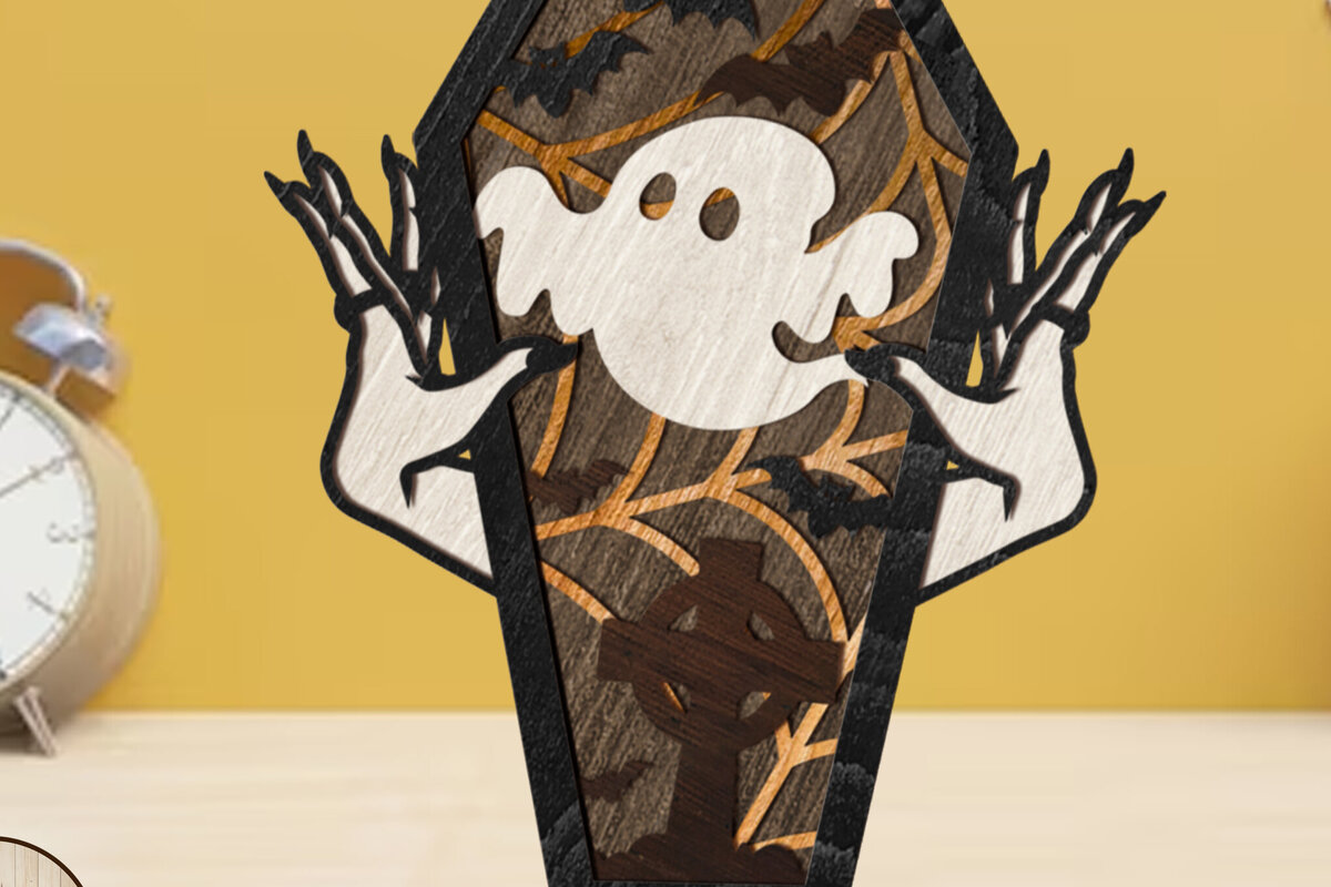 Intra απο ξύλο plywood  Χρώμα wenge 3mm-4mm πάχος - Διακόσμηση αποκριών φάντασμα φάντασμα Δίασταση 8x13 cm INTRAFABR-123755291