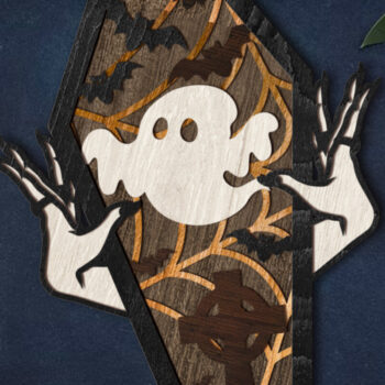 Intra απο ξύλο plywood  Χρώμα wenge 3mm-4mm πάχος - Διακόσμηση αποκριών φάντασμα φάντασμα Δίασταση 8x13 cm INTRAFABR-123755291 - Image 3