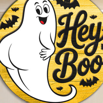 Intra απο ξύλο plywood Χρώμα wenge 3mm-4mm πάχος - Ghost Halloween Sign Δίασταση 15x15 cm INTRAFABR-26279567 - Image 1