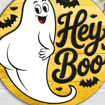 Intra απο ξύλο plywood Χρώμα wenge 3mm-4mm πάχος - Ghost Halloween Sign Δίασταση 15x15 cm INTRAFABR-26279567 - Image 3