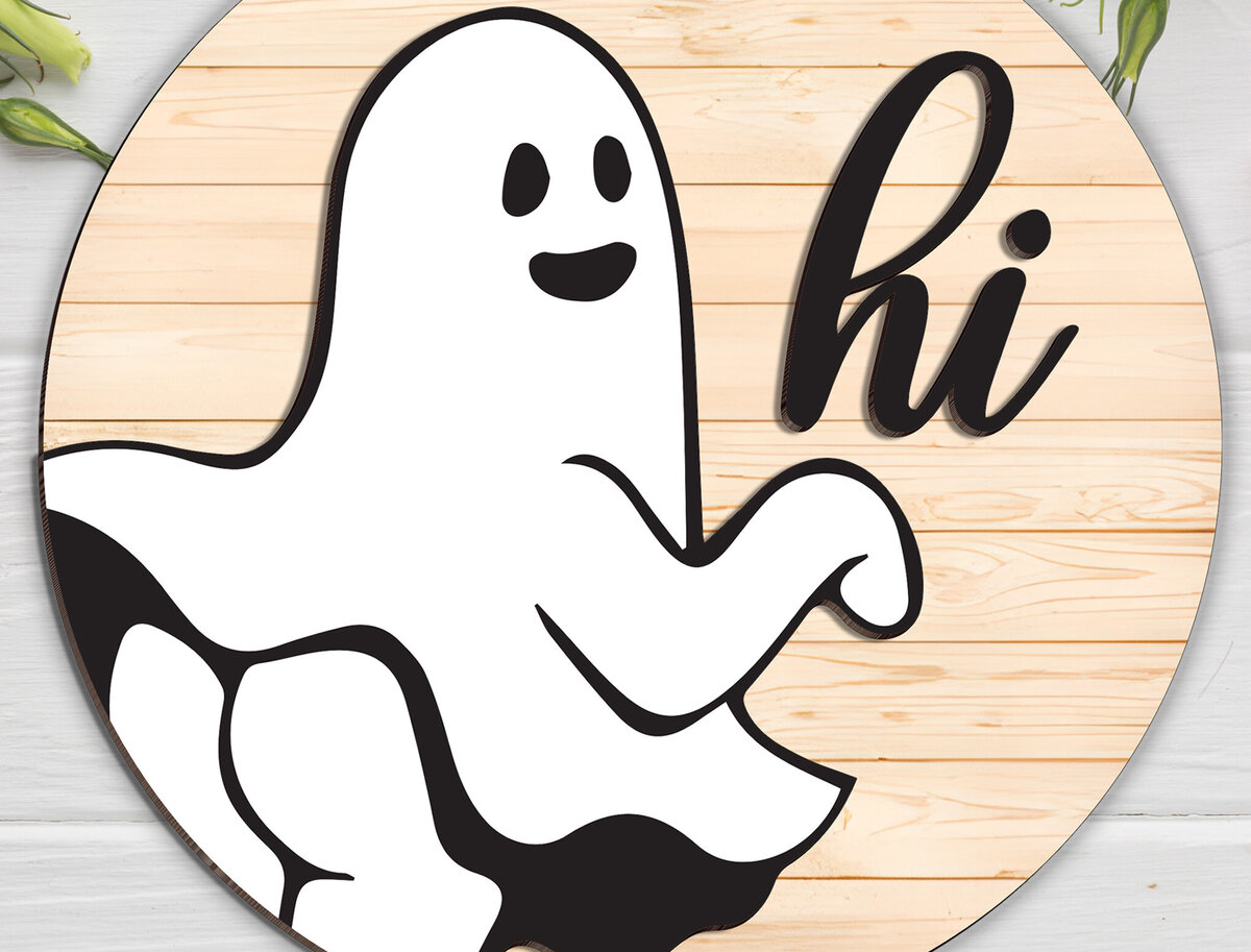 Intra απο ξύλο plywood  Χρώμα wenge 3mm-4mm πάχος - αποκοπής πινακίδων καλωσορίσματος Ghost Halloween Δίασταση 15x15 cm INTRAFABR-38996110