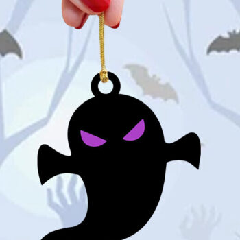 Intra απο ξύλο plywood  Χρώμα wenge 3mm-4mm πάχος - Μπρελόκ Ghost 3d Δίασταση 4x4 cm INTRAFABR-100000608 - Image 1