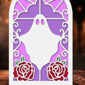 Intra απο ξύλο plywood  Χρώμα wenge 3mm-4mm πάχος - Ghost Roses Βιτρώ Papercut 5 Δίασταση 6x6 cm INTRAFABR-100000622