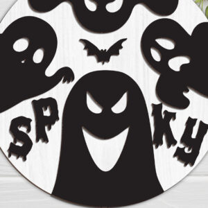 Intra απο ξύλο plywood  Χρώμα wenge 3mm-4mm πάχος - Πινακίδα Ghost Spooky Door Δίασταση 20x20 cm INTRAFABR-100000630