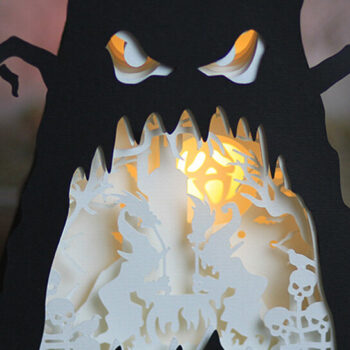 Intra απο ξύλο plywood Χρώμα wenge 3mm-4mm πάχος - Δέντρο φάντασμα Απόκριες σκοτεινές μάγισσες Δίασταση 15x15 cm INTRAFABR-100000636 - Image 9